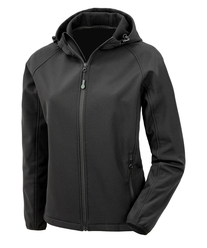 Women?s recycled 3-layer printable hooded softshell