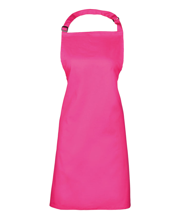 a bright pink apron with straps