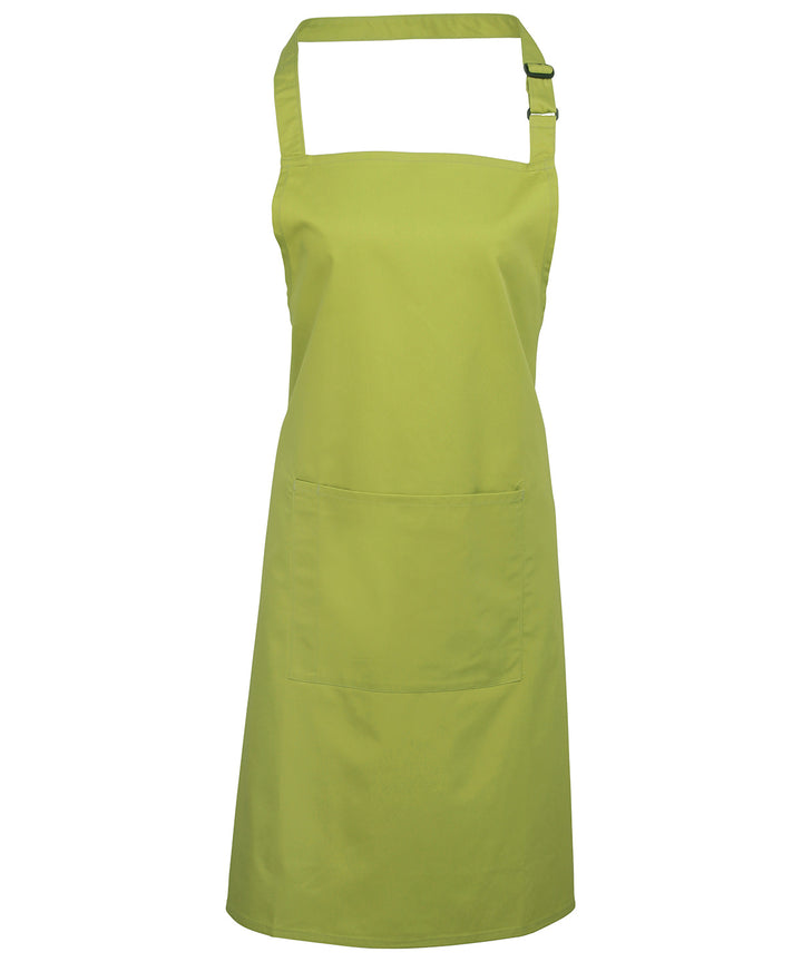 a lime green apron with a square neckline
