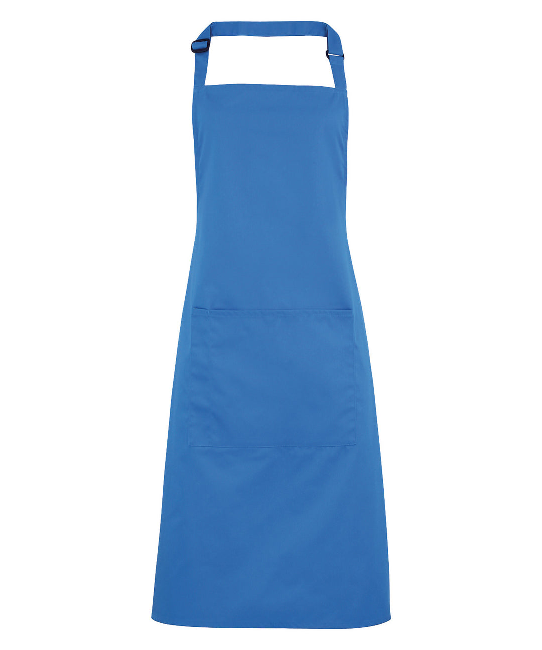 a blue apron on a white background