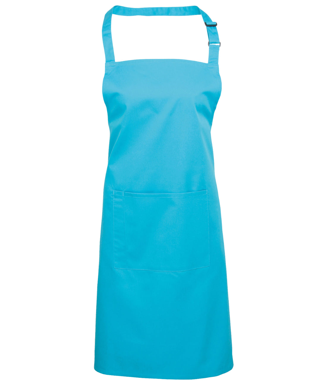 a bright blue apron with straps on a white background